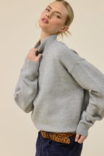 Load image into Gallery viewer, Half Zip Mock Neck Knit Sweater