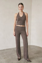 Load image into Gallery viewer, Knit Halter Top With Fold-over Waist Trouser SET