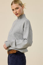 Load image into Gallery viewer, Half Zip Mock Neck Knit Sweater