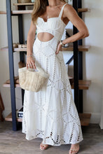 Load image into Gallery viewer, Cutout busier cream maxi dress