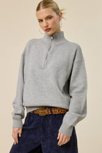 Load image into Gallery viewer, Half Zip Mock Neck Knit Sweater