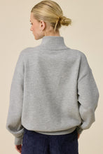 Load image into Gallery viewer, Half Zip Mock Neck Knit Sweater