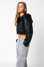 Load image into Gallery viewer, OLIVACEOUS VEGAN LEATHER BOMBER
