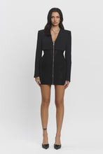 Load image into Gallery viewer, Zip-up Blazer Mini Dress W/ Lace Contrast
