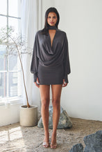 Load image into Gallery viewer, Mock Neck Cowl Neck Mini Dress
