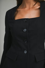 Load image into Gallery viewer, Tailored Longline Square Neckline Button Jacket
