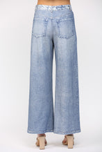 Load image into Gallery viewer, Washed Denim Print Wide Leg French Terry Pants
