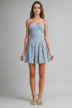 Load image into Gallery viewer, Eyelet Lace Mini Dress In Soft Blue
