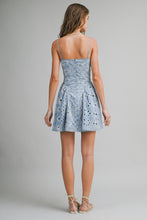 Load image into Gallery viewer, Eyelet Lace Mini Dress In Soft Blue
