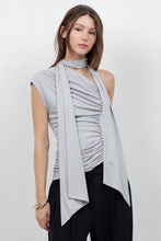 Load image into Gallery viewer, Asymmetrical Top With Wrap Around Scarf
