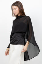 Load image into Gallery viewer, Sleevless Halter Top With Contrast Chiffon Cape
