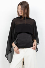 Load image into Gallery viewer, Sleevless Halter Top With Contrast Chiffon Cape
