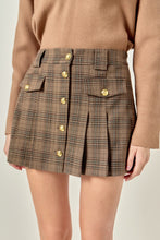 Load image into Gallery viewer, Check Pleated Mini Skort
