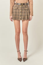 Load image into Gallery viewer, Check Pleated Mini Skort
