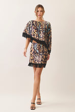 Load image into Gallery viewer, Animal Print Fringe Hem Mini Skirt
