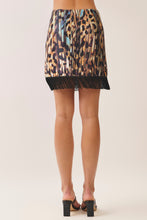Load image into Gallery viewer, Animal Print Fringe Hem Mini Skirt
