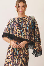 Load image into Gallery viewer, Animal Print Fringe Hem Poncho Top
