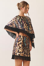 Load image into Gallery viewer, Animal Print Fringe Hem Poncho Top
