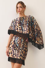 Load image into Gallery viewer, Animal Print Fringe Hem Poncho Top
