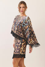 Load image into Gallery viewer, Animal Print Fringe Hem Poncho Top
