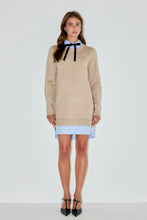 Load image into Gallery viewer, Knit Bow Tie Collar Mini Dress
