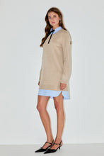 Load image into Gallery viewer, Knit Bow Tie Collar Mini Dress
