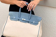 Load image into Gallery viewer, Denim &amp; canvas beach tote (medium)
