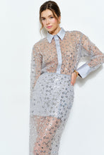 Load image into Gallery viewer, Silver Floral Sequin Set
