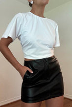 Load image into Gallery viewer, Faux Leather Mid Waist Mini Skirt
