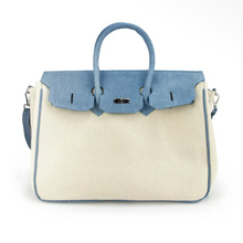 Load image into Gallery viewer, Denim &amp; canvas beach tote (medium)
