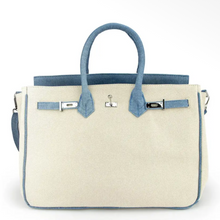 Load image into Gallery viewer, Denim &amp; canvas beach tote (medium)
