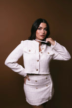 Load image into Gallery viewer, Tweed Contrast Jacket Skirt Set
