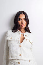 Load image into Gallery viewer, Tweed Contrast Jacket Skirt Set
