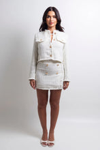 Load image into Gallery viewer, Tweed Contrast Jacket Skirt Set
