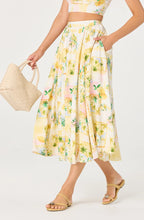 Load image into Gallery viewer, Kaleigh Paradise Print Gathered Midi Skirt
