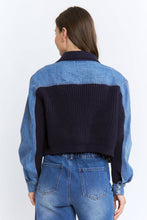 Load image into Gallery viewer, Denim sweater jacket
