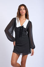 Load image into Gallery viewer, polkadot collared mini dress
