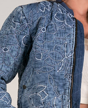 Load image into Gallery viewer, Elan quilted denim bomber
