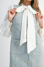 Load image into Gallery viewer, Tie neck tweed mini dress
