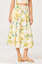 Load image into Gallery viewer, Kaleigh Paradise Print Gathered Midi Skirt
