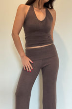 Load image into Gallery viewer, Knit Halter Top With Fold-over Waist Trouser SET
