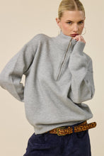 Load image into Gallery viewer, Half Zip Mock Neck Knit Sweater
