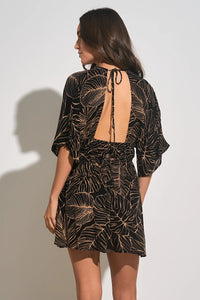 Elan Black Tropic Mini Dresss