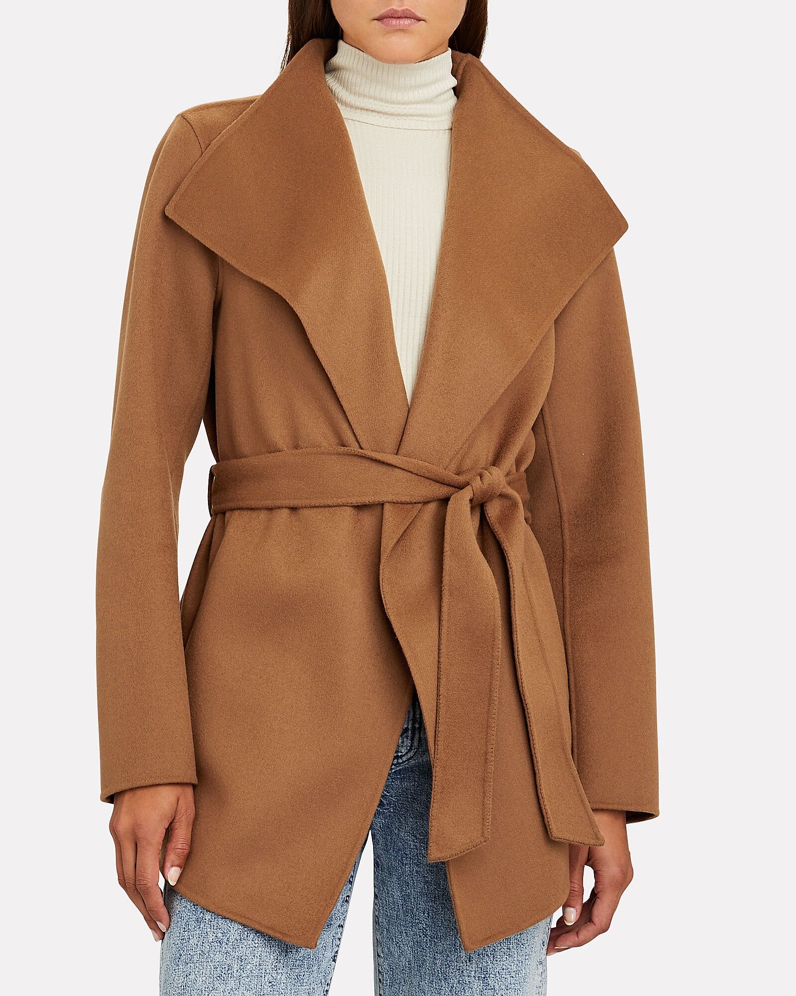 Mackage Women's Azra Wool Wrap Coat - Tan/Beige - Size M - Light Camel