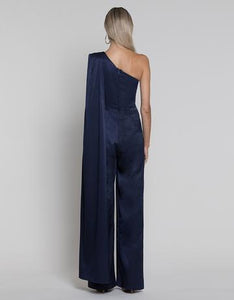 Bariano One Shoulder Drape Jumpsuit