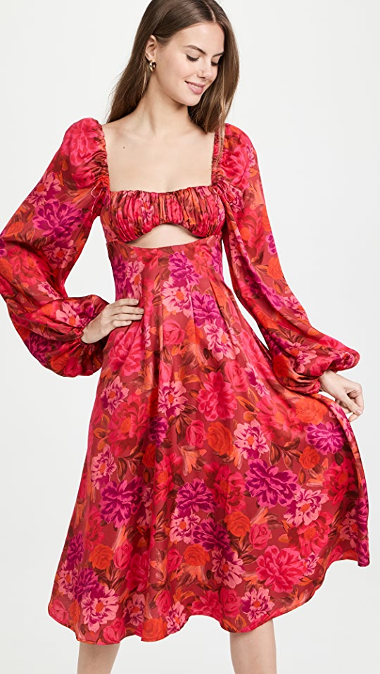 For Love & Lemons Nikki Midi Dress Essence Clothing For Love & Lemons Nikki Midi Dress Essence Clothing