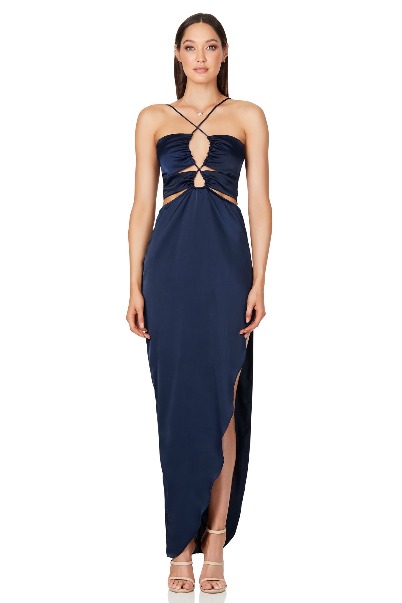 slim fit dress slacks Nookie Illegal Side Split Gown main image 1